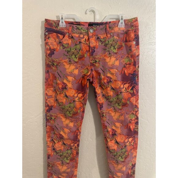 Ana Skinny Floral Cotton/Spandex Watercolor Jeans - Picture 4 of 10